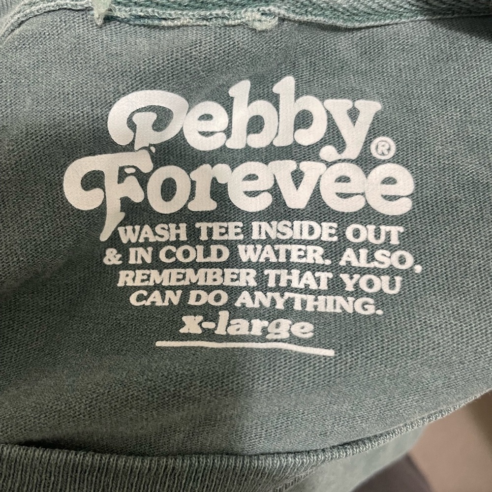 Pebby Forevee Green Graphic Side Slit T-Shirt - Picture 5 of 5